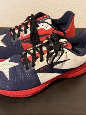 Brooks Running Shoes - Red, White & Blue Star Pattern